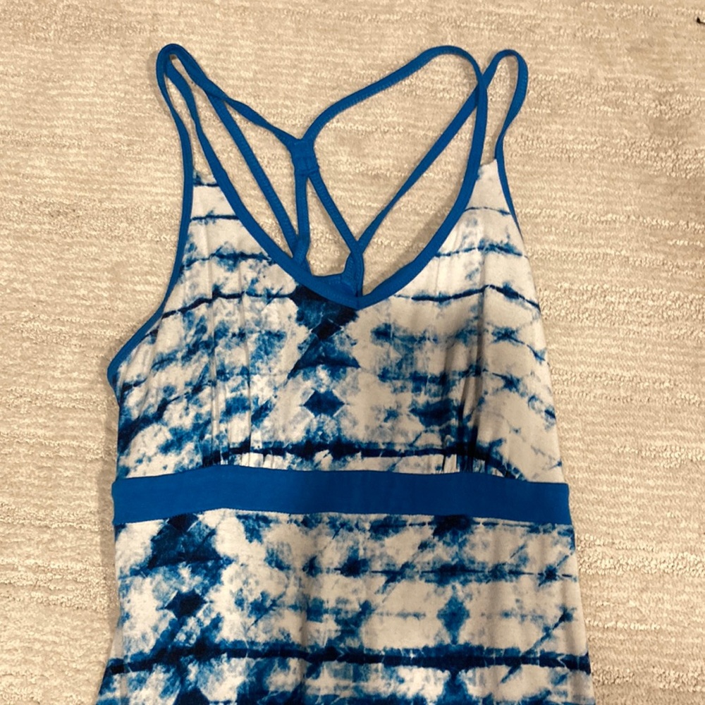 Dakini blue and white tie dye dress.